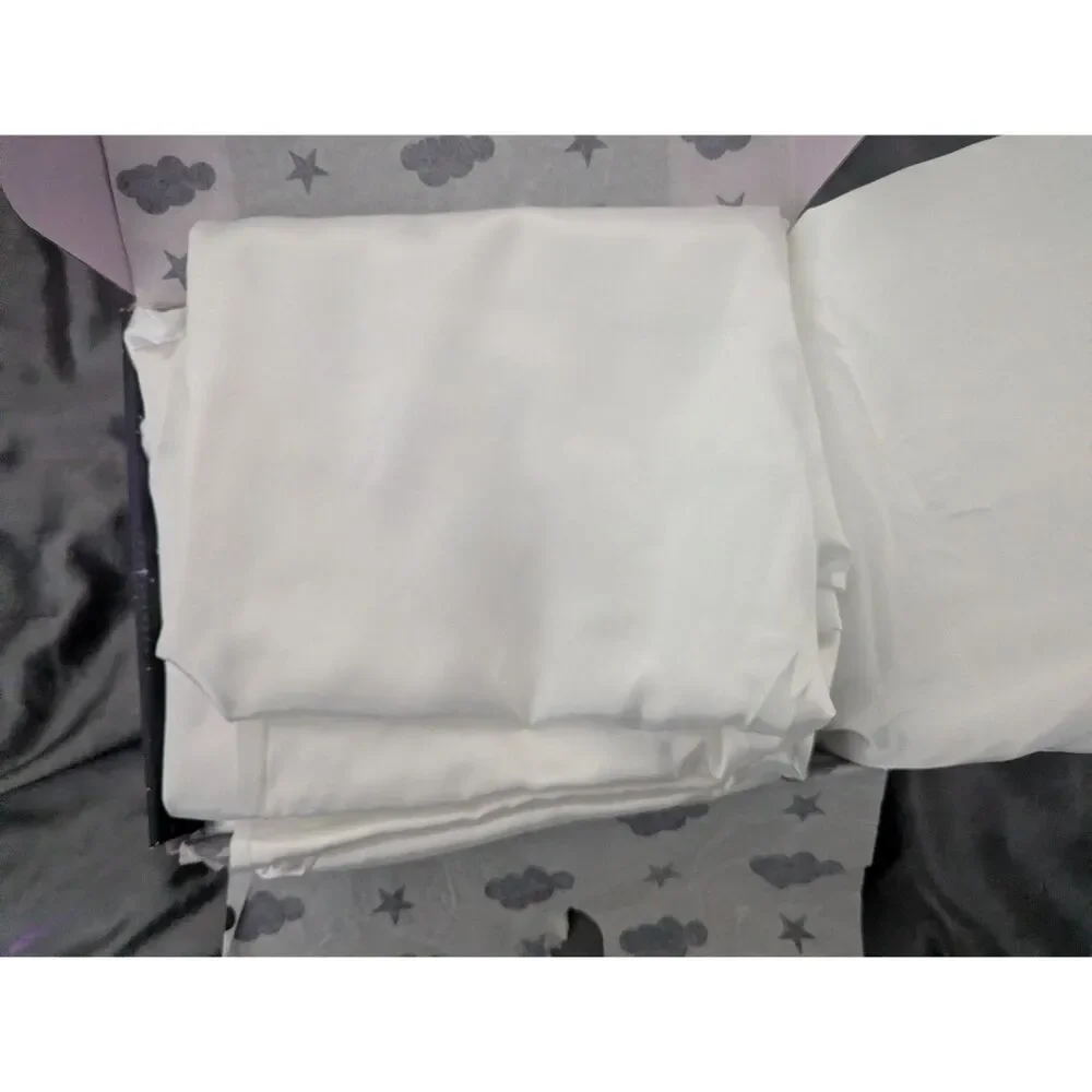 Satin Sheets Queen 4 Piece Silky Bed Set 15" Deep Pocket (White) OPENED - Picture 8 of 8